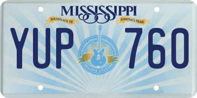 MS license plate YUP760