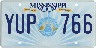 MS license plate YUP766