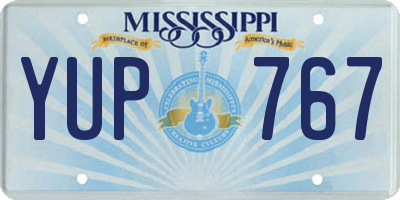 MS license plate YUP767