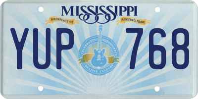 MS license plate YUP768