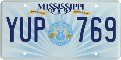 MS license plate YUP769