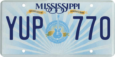 MS license plate YUP770