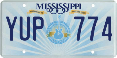 MS license plate YUP774