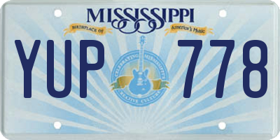 MS license plate YUP778