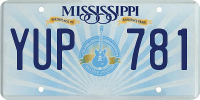 MS license plate YUP781
