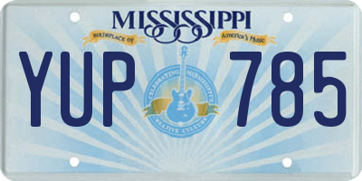 MS license plate YUP785