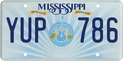 MS license plate YUP786