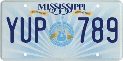 MS license plate YUP789