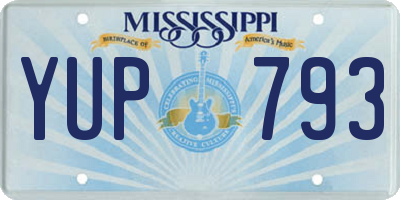 MS license plate YUP793