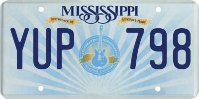 MS license plate YUP798
