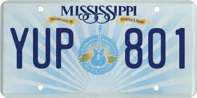 MS license plate YUP801