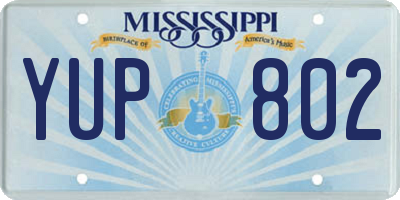 MS license plate YUP802