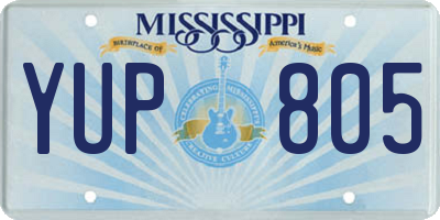 MS license plate YUP805