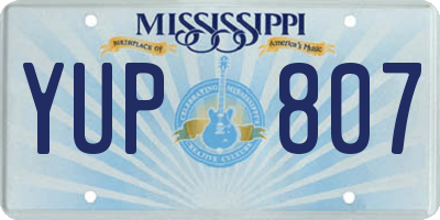 MS license plate YUP807