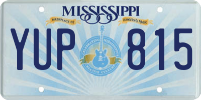 MS license plate YUP815