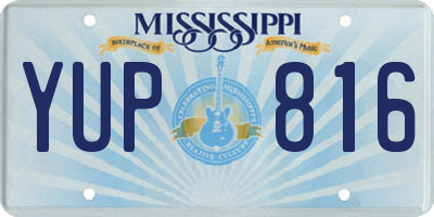 MS license plate YUP816