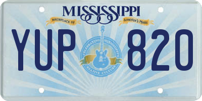 MS license plate YUP820