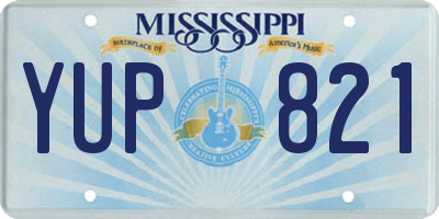 MS license plate YUP821
