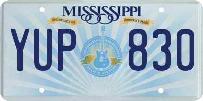 MS license plate YUP830