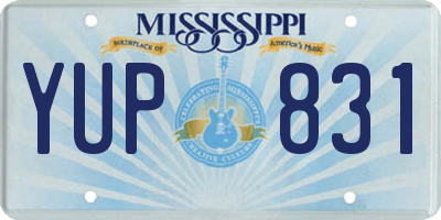 MS license plate YUP831