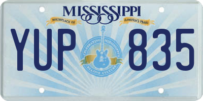 MS license plate YUP835