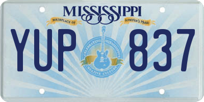 MS license plate YUP837