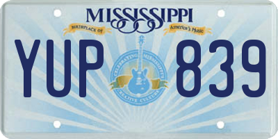 MS license plate YUP839