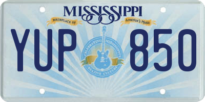 MS license plate YUP850