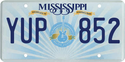 MS license plate YUP852