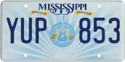 MS license plate YUP853