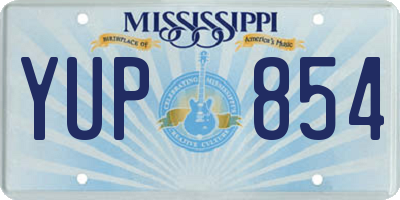 MS license plate YUP854