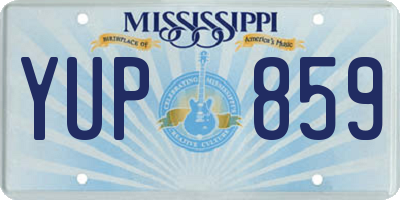 MS license plate YUP859