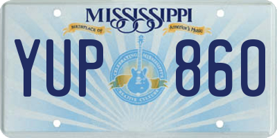 MS license plate YUP860