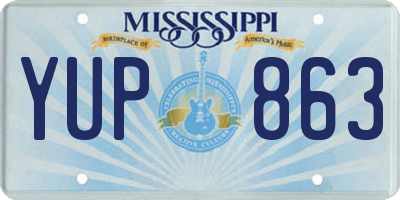 MS license plate YUP863