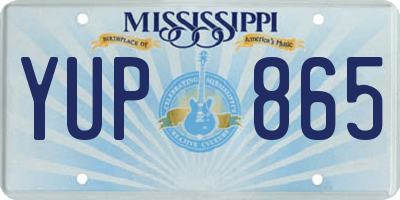 MS license plate YUP865
