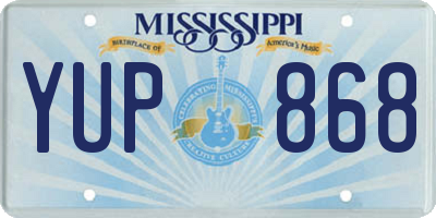 MS license plate YUP868