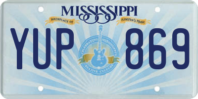 MS license plate YUP869