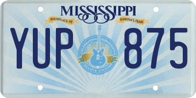 MS license plate YUP875