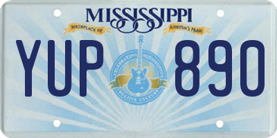 MS license plate YUP890