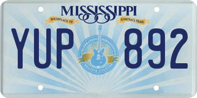 MS license plate YUP892