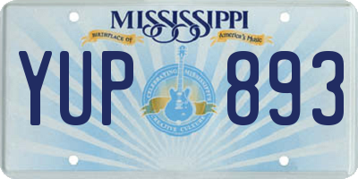 MS license plate YUP893