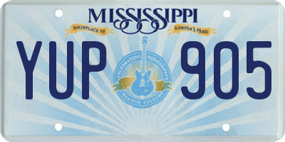 MS license plate YUP905