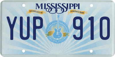 MS license plate YUP910