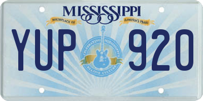MS license plate YUP920