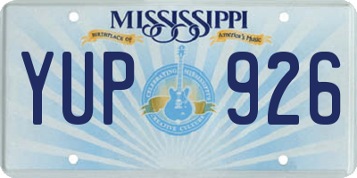 MS license plate YUP926