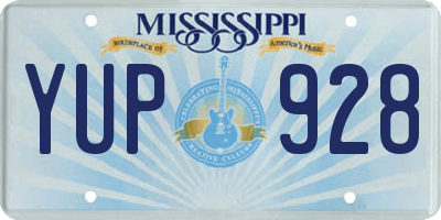 MS license plate YUP928