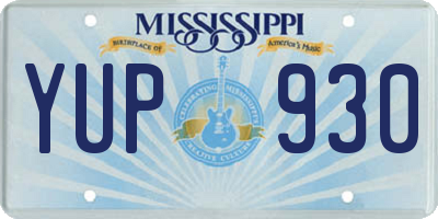 MS license plate YUP930