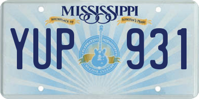 MS license plate YUP931