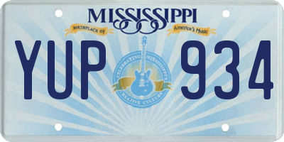 MS license plate YUP934