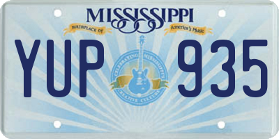 MS license plate YUP935